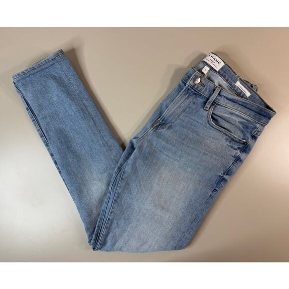 Frame Womens Size 31 L’Homme Skinny Jeans Blue Denim Medium Wash Made in USA - Picture 1 of 13